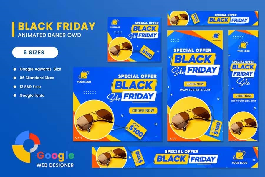 BLACK FRIDAY SALE FASHION HTML5 BANNER ADS GWD